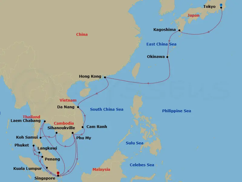 Itinerary schematic diagram