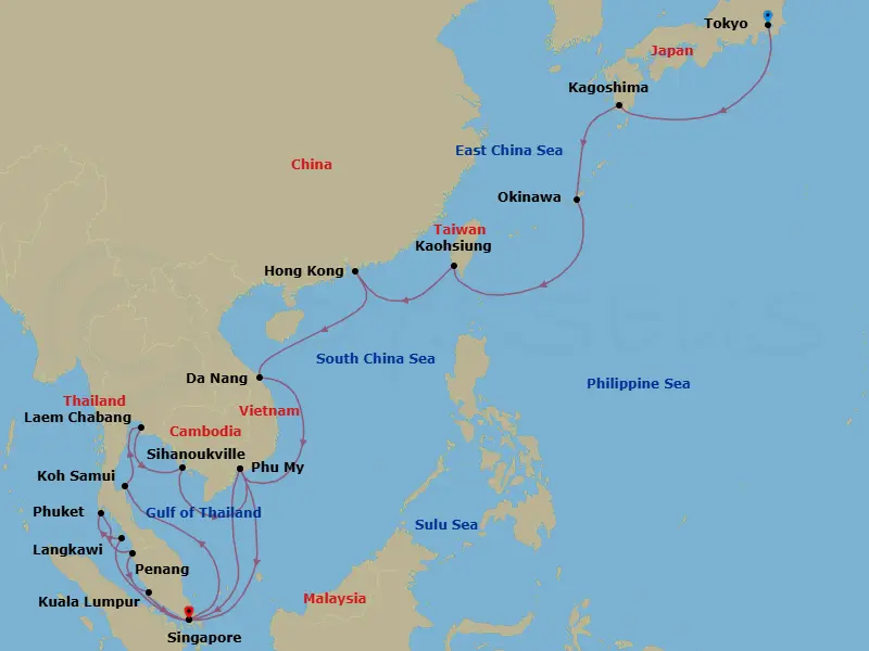 Itinerary schematic diagram