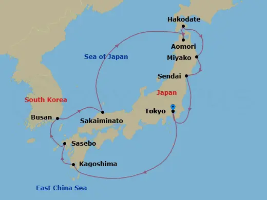 Itinerary schematic diagram