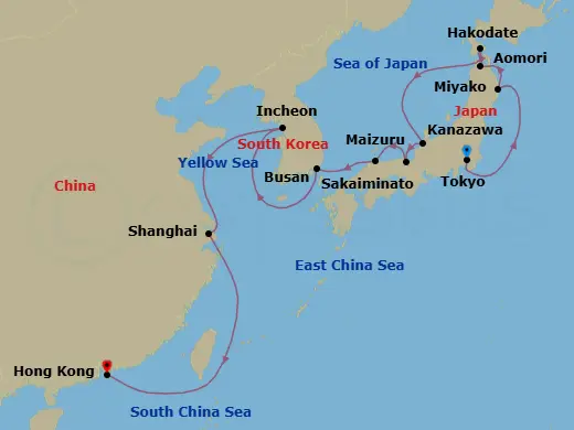 Itinerary schematic diagram