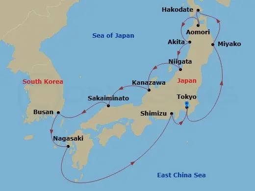 Itinerary schematic diagram