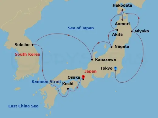 Itinerary schematic diagram
