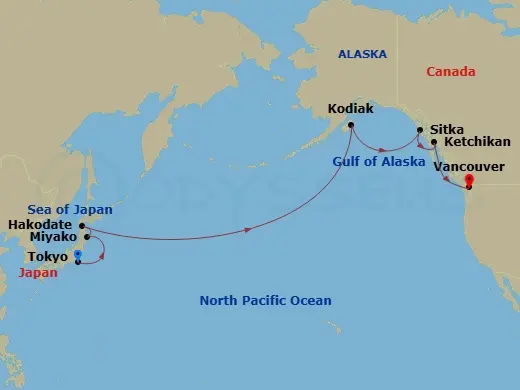 Itinerary schematic diagram