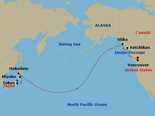 Itinerary schematic diagram