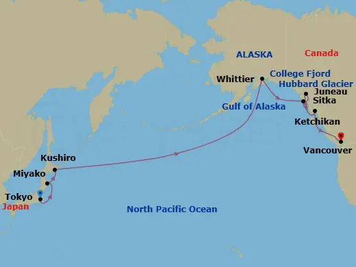 Itinerary schematic diagram