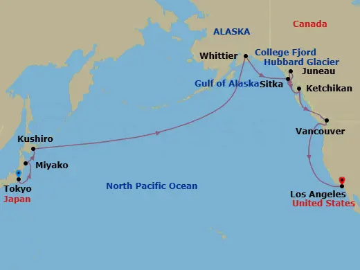 Itinerary schematic diagram