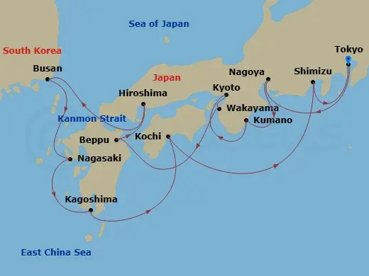 Itinerary schematic diagram