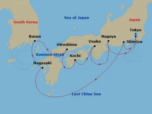 Itinerary schematic diagram