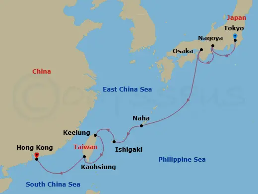 Itinerary schematic diagram