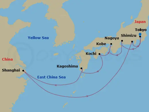 Itinerary schematic diagram