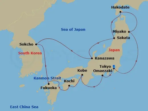 Itinerary schematic diagram