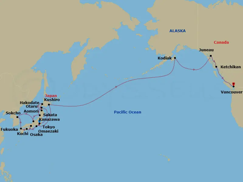 Itinerary schematic diagram