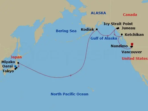 Itinerary schematic diagram