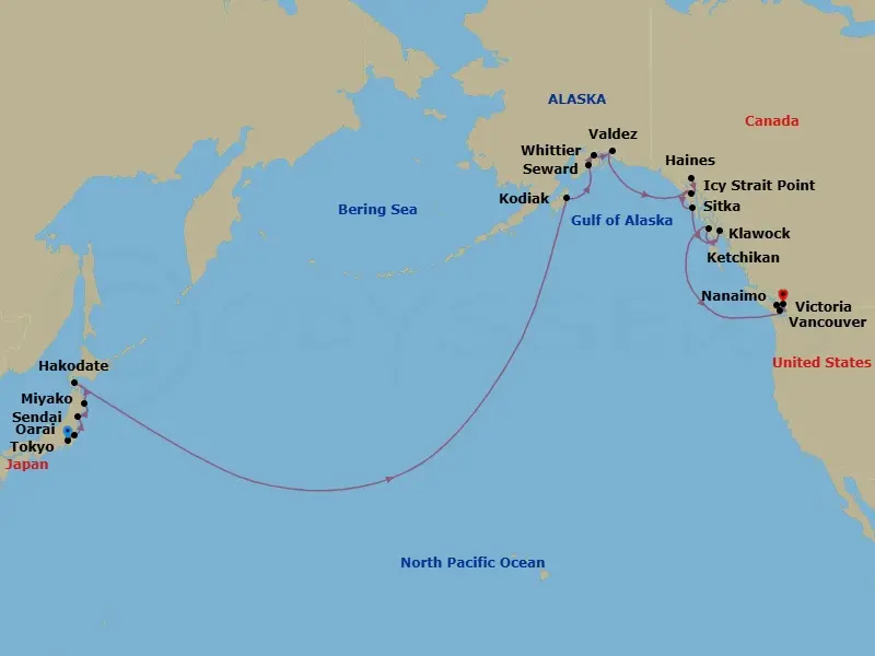 Itinerary schematic diagram