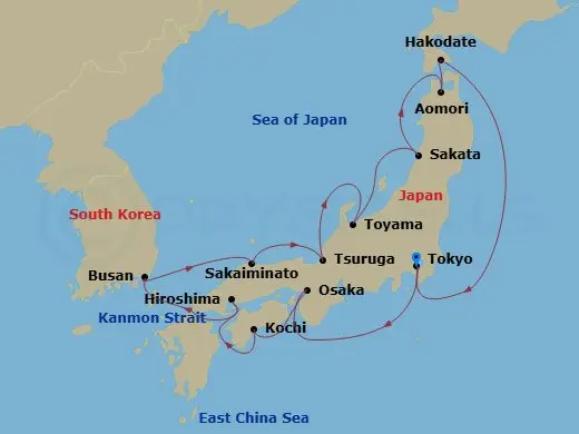 Itinerary schematic diagram