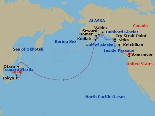 Itinerary schematic diagram