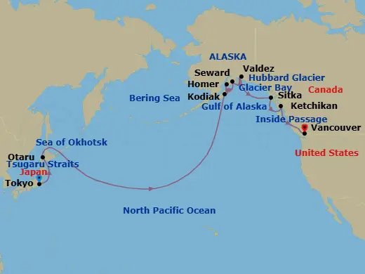 Itinerary schematic diagram