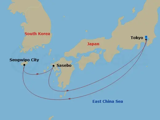 Itinerary schematic diagram