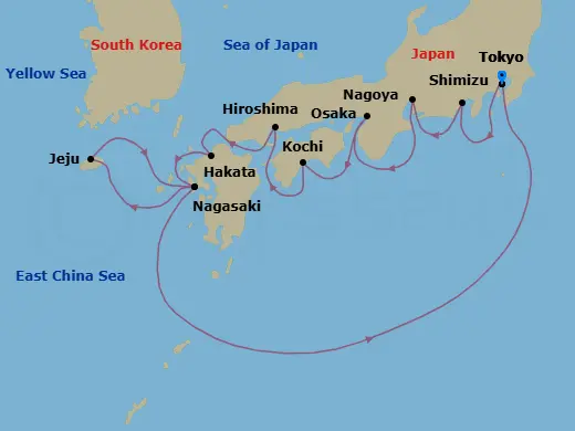 Itinerary schematic diagram