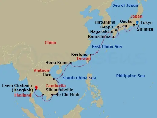 Itinerary schematic diagram