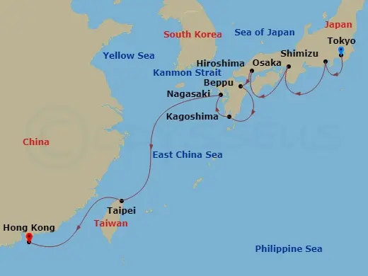 Itinerary schematic diagram