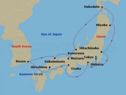 Itinerary schematic diagram