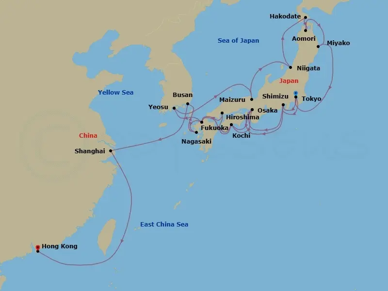 Itinerary schematic diagram