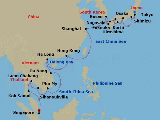 Itinerary schematic diagram