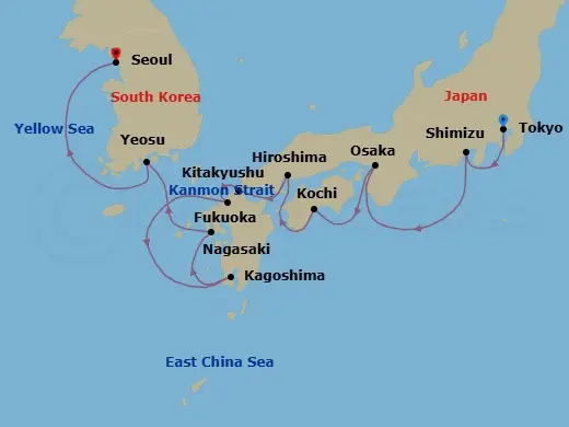 Itinerary schematic diagram