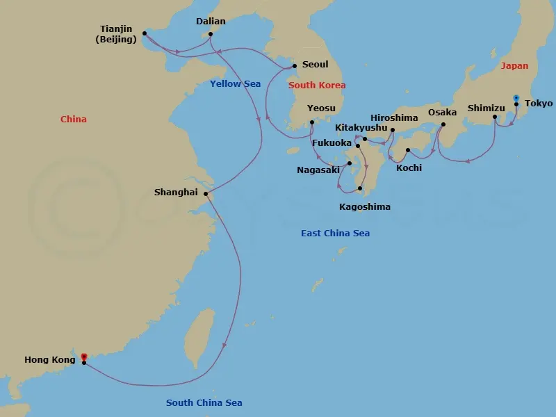 Itinerary schematic diagram