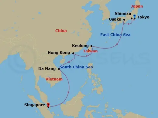 Itinerary schematic diagram