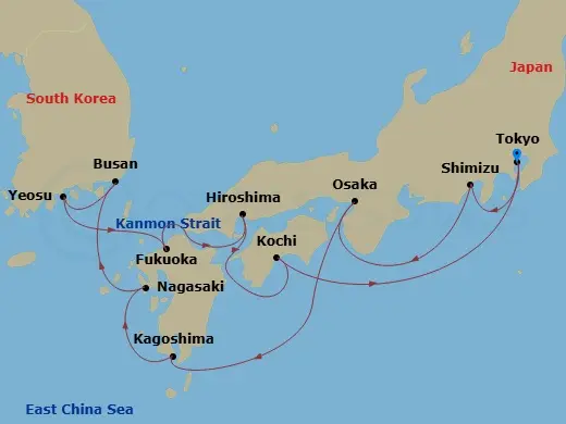 Itinerary schematic diagram