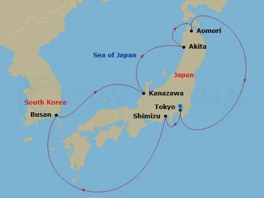 Itinerary schematic diagram
