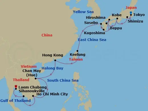 Itinerary schematic diagram