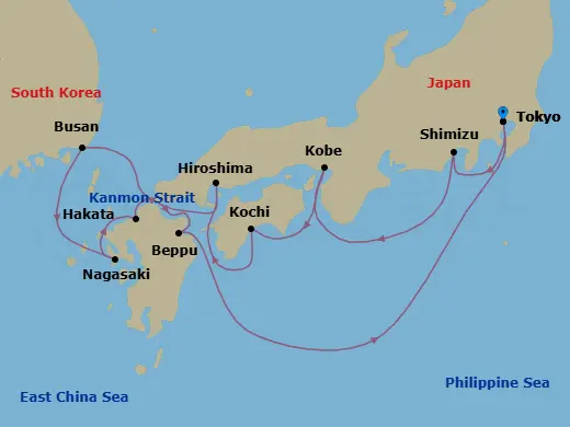Itinerary schematic diagram