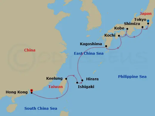 Itinerary schematic diagram