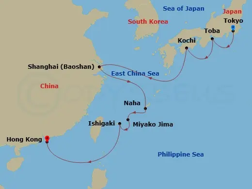 Itinerary schematic diagram
