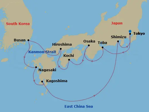 Itinerary schematic diagram