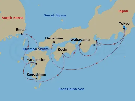 Itinerary schematic diagram