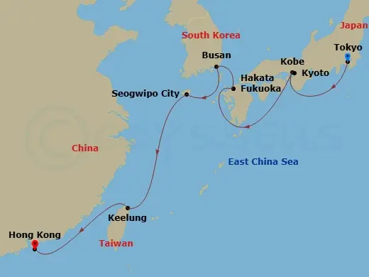 Itinerary schematic diagram