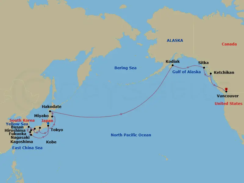 Itinerary schematic diagram