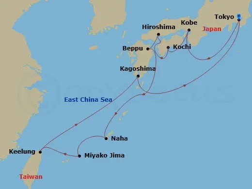 Itinerary schematic diagram