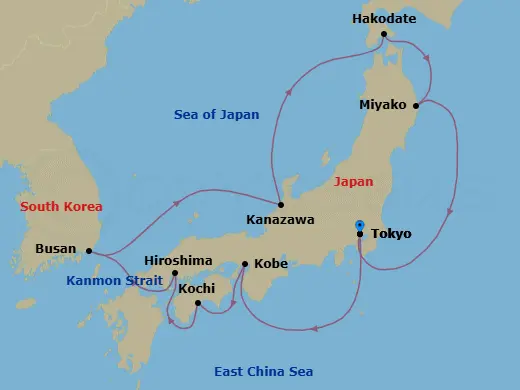 Itinerary schematic diagram