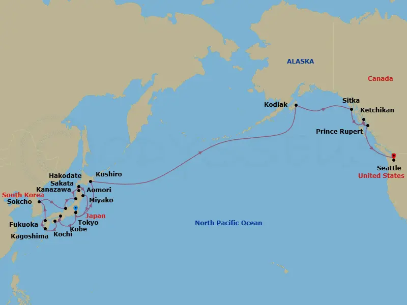 Itinerary schematic diagram