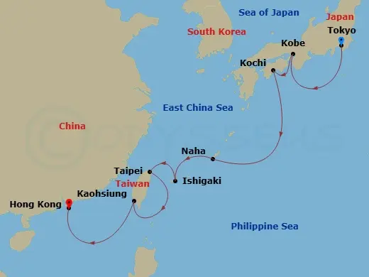Itinerary schematic diagram