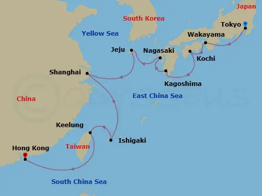 Itinerary schematic diagram