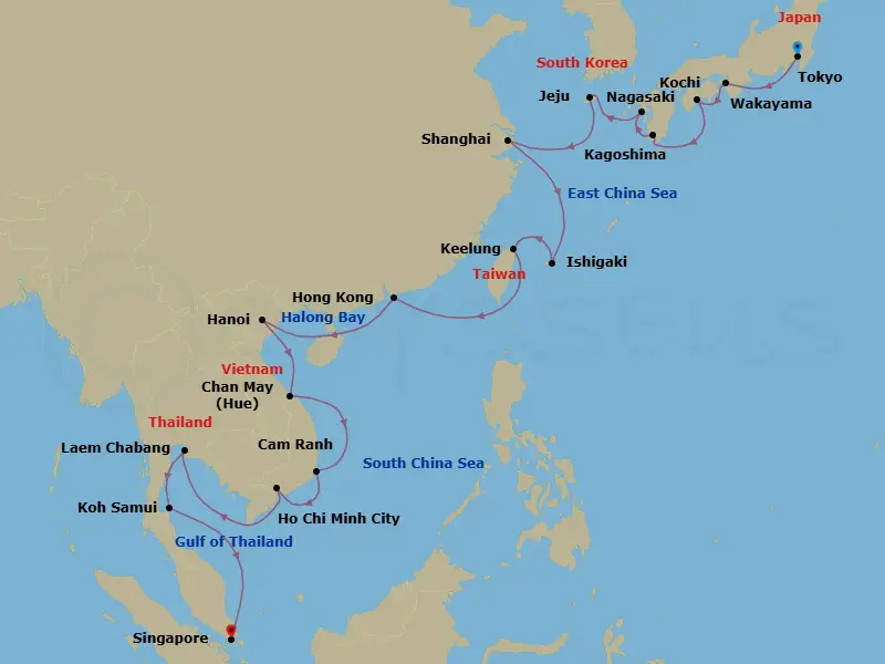 Itinerary schematic diagram