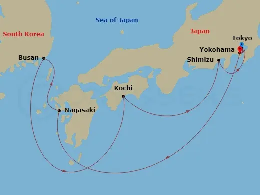 Itinerary schematic diagram