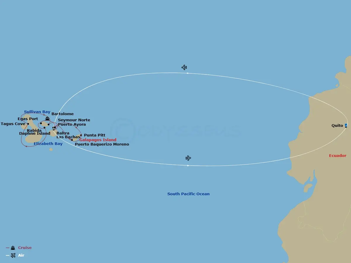 Itinerary schematic diagram