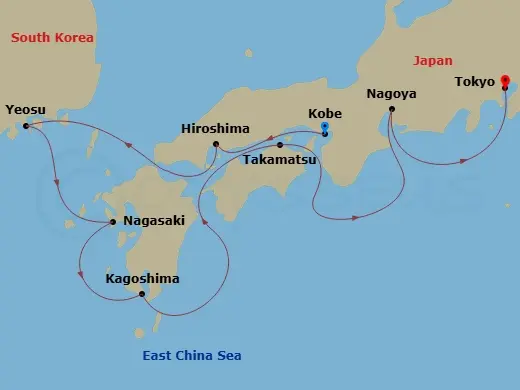 Itinerary schematic diagram